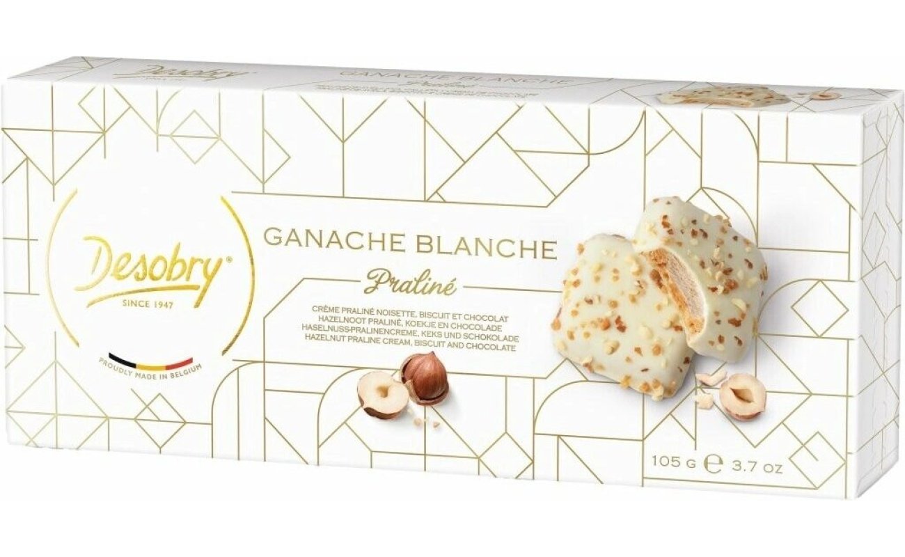 Desobry Ganache Blanche Praliné – 105 g